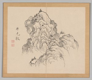 Doppio album di studi paesaggistici dopo Ikeno Taiga, Volume 1 foglio 16, XVIII secolo da Aoki Shukuya