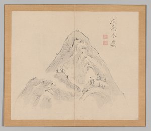Doppio album di studi paesaggistici dopo Ikeno Taiga, Volume 1 foglio 24, XVIII secolo da Aoki Shukuya