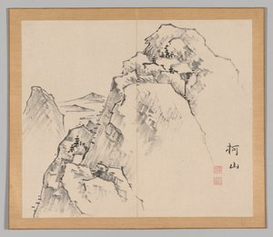 Doppio album di studi paesaggistici dopo Ikeno Taiga, Volume 1 foglio 27, XVIII secolo da Aoki Shukuya