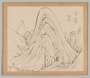Doppio album di studi paesaggistici dopo Ikeno Taiga, Volume 1 foglio 33, XVIII secolo da Aoki Shukuya