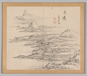 Doppio album di studi paesaggistici dopo Ikeno Taiga, Volume 2 foglio 5, XVIII secolo da Aoki Shukuya