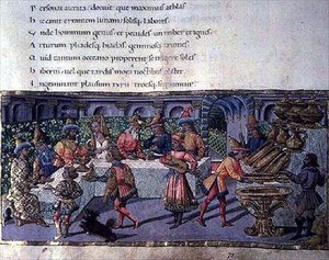 Scena di banchetto, dal Eneide da Apollonio di Giovanni di Tommaso