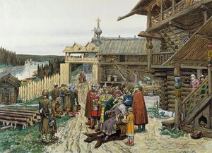 Corte di un principe feudale russo, 1908 da Appolinari Mikhaylovich Vasnetsov