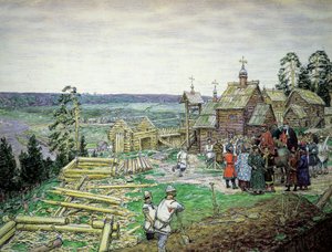 La fondazione del Cremlino di Mosca, 1156 da Appolinari Mikhaylovich Vasnetsov