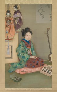 Cantante femminile per il teatro delle marionette Joruri, ca. 1920 da Arai Kou