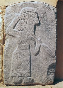 Ortofoto che raffigura un soldato dal Palazzo di Kapara, Re di Guzama, Tell Halaf, Siria da Aramaean