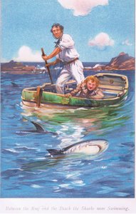 Tra la barriera corallina e la spiaggia nuotavano gli squali da Archibald Webb