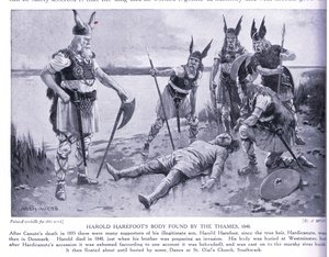 Il corpo di Harold Harefoot trovato vicino al Tamigi, 1040 d.C., anni 1920 da Archibald Webb