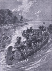 Il viaggio che portò al sito di Quebec, illustrazione da Cassells Romance of Famous Lives, c.1940 da Archibald Webb