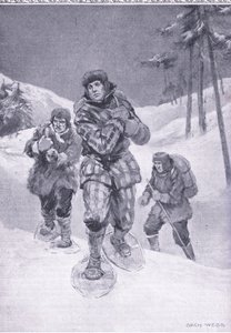 Attraverso terre desolate verso il Labrador, illustrazione da Cassells Romance of Famous Lives, c.1940 da Archibald Webb
