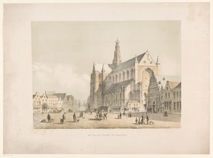 Vista sulla Chiesa di San Bavone e il Grote Markt a Haarlem da Arie Ketting de Koningh