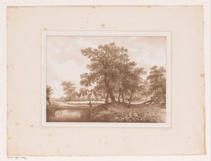 Veduta di una strada di campagna e di un fossato da Arie Ketting de Koningh