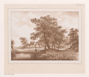 Veduta di una strada di campagna e di un fossato da Arie Ketting de Koningh