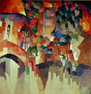 Paesaggio di Kislovodsk con cancelli, 1913 da Aristarkh Vasilievic Lentulov