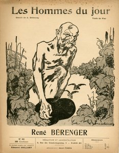 Copertina di Les Hommes du jour, Satirico in B & N, ca. 1909: Censura - Berenger Rene (1830-1915) - Illustrazione di Aristide Delannoy (1874-1911) da Aristide Delannoy