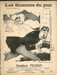 Copertina di "Gli uomini del giorno", circa 1905 - Illustrazione di Aristide Delannoy (1874-1911): Camera da letto - Marianne, Pichon Stephen (1857-1933) da Aristide Delannoy