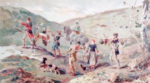Partita di caccia del XIII secolo con portatori da Armand Jean Heins