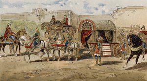 Carrozza di un principe franco del tempo di Carlo Magno, IX secolo