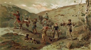 Battuta di caccia e portatori, XIII secolo da Armand Jean Heins