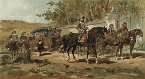Diligenza e scorta, Paesi Bassi spagnoli, inizio XVII secolo da Armand Jean Heins