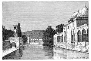 La moschea e la Fontana di Abramo, Ofra At Tayyibah, Cisgiordania, Israele, 1895 da Armand Kohl
