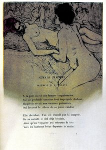 Illustrazione di Armand Rassenfosse per la poesia "Femmes damnées" in "I fiori del male" di Charles Baudelaire (1899) da Armand Rassenfosse