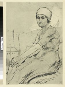 Giovane donna che lavora da Armand Rassenfosse