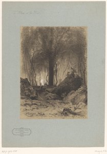 Paesaggio boschivo con massi (serie: Paesaggi con villaggi e boschi) da Armand Theophile Cassagne