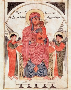 Vergine con bambino e angeli, (dettaglio) (manoscritto illustrato) da Armenian School