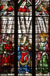 Il profeta Daniele, Sibilla Cimmeria e San Matteo Evangelista - Vetrata della cappella Saint Louis, Arnaud de Moles (1470-1520) completata nel 1513 - Cattedrale Sainte Marie d