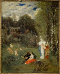 Ideale Fruehlingslandschaft - Paesaggio ideale di primavera ... (dipinto su tela)