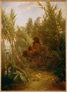 Pan im Schilf - Pan nel canneto ... (dipinto su tela) da Arnold Böcklin