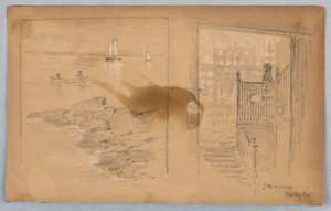 Schizzo di paesaggio e scala da Arnold William Brunner