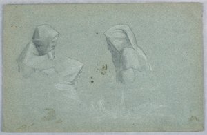 Tre studi di uomo in abito da Arnold William Brunner