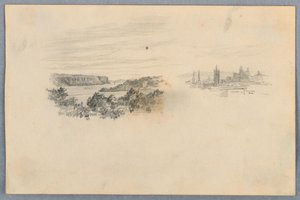 Due vedute, paesaggio e skyline della città