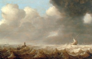 Barche da pesca in mare mosso