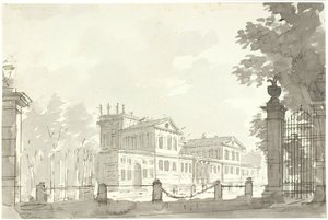 Palazzo in parco recintato, a destra un cancello da Aron Wallick