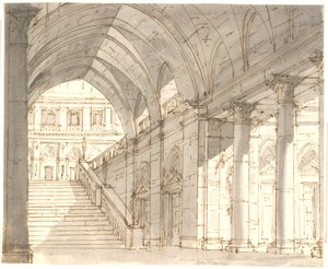 Vestibolo con scala e colonne da Aron Wallick