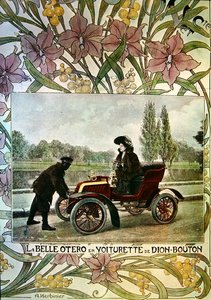 La Belle Otero al volante di un