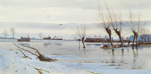 Paesaggio invernale con fiume in piena (1889) da Arthur Anderson Fraser
