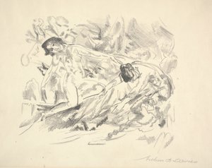 Due figure femminili in un paesaggio da Arthur Bowen Davies