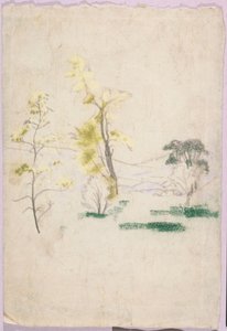 Paesaggio con tre alberi singoli dal libro di A.B. Davies, edizione 33, 50 da Arthur Bowen Davies