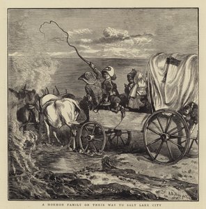 Una famiglia mormone in viaggio verso Salt Lake City da Arthur Boyd Houghton