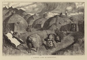 Un campo Pawnee in pieno inverno da Arthur Boyd Houghton