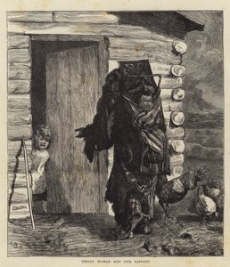 Donna indiana e papoose malato da Arthur Boyd Houghton