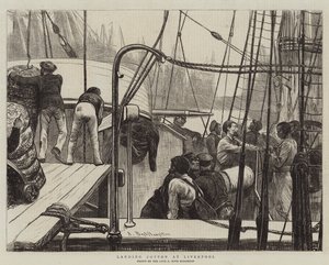 Scarico del cotone a Liverpool da Arthur Boyd Houghton