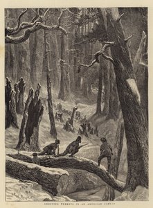 Caccia ai tacchini in una foresta americana da Arthur Boyd Houghton