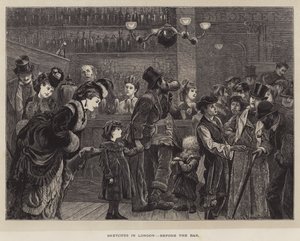 Schizzi a Londra, davanti al bar