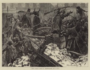 La folla di Parigi, una barricata a Parigi