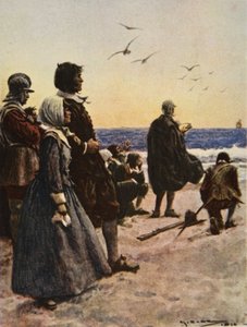 La Partenza del Mayflower, illustrazione da 